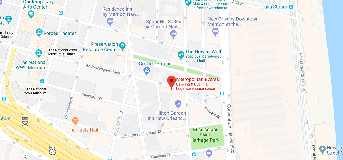 Map to The Metropolitan in New Orleans 